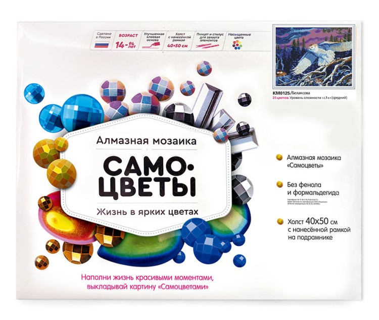 Алмазная вышивка «Белая сова» — картинка 3