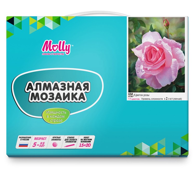 Алмазная вышивка-открытка «Цветок розы» — картинка 5