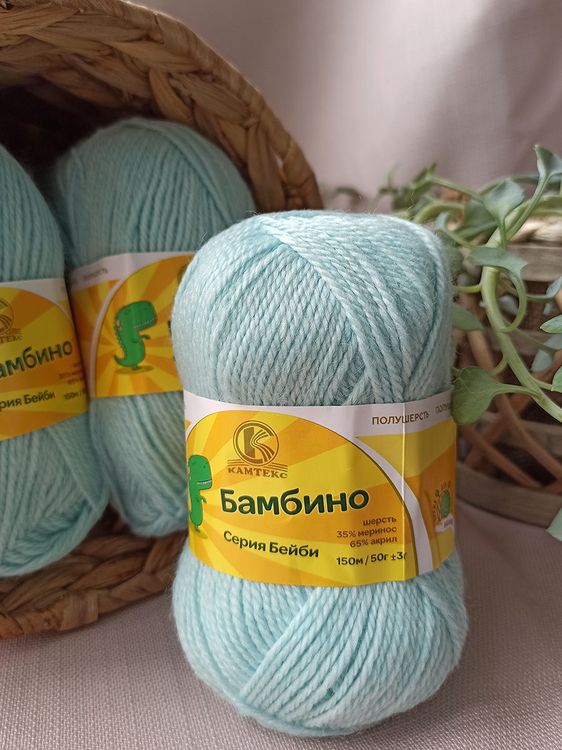 Пряжа Камтекс Бамбино (023), светло-бирюзовый, 5 шт. по 50 г — картинка 2
