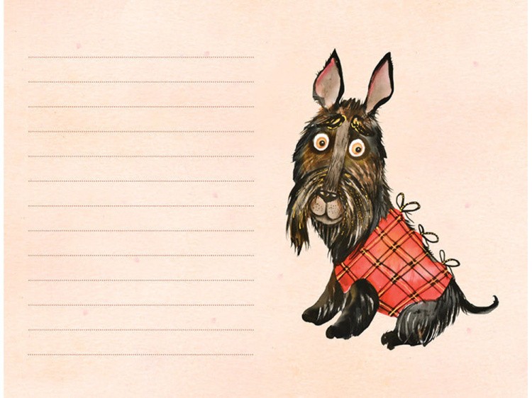 Пёсики в блокнотике. Лохматые записки. Черный скотч-терьер — картинка 2