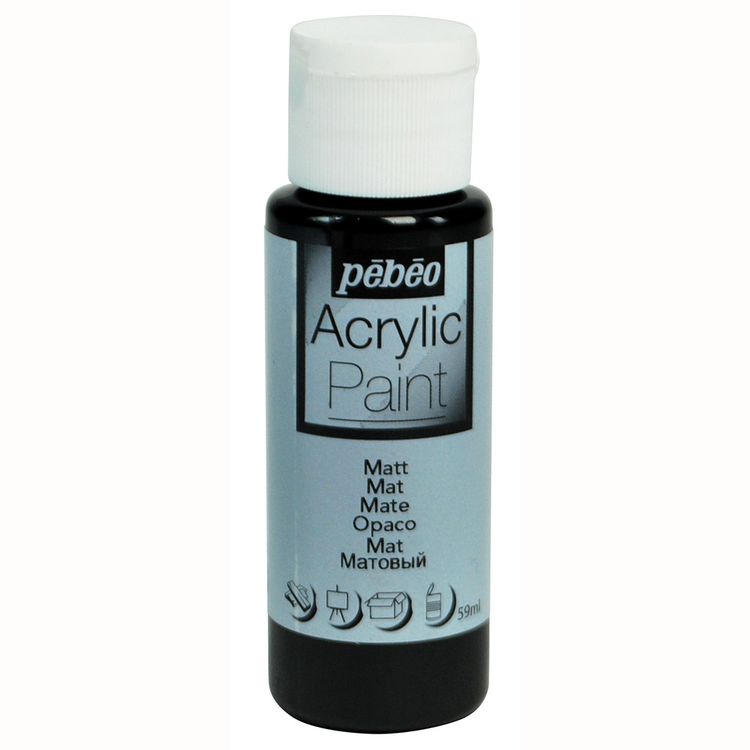 Краска акриловая Pebeo Acrylic Paint декоративная матовая (Черный), 59 мл