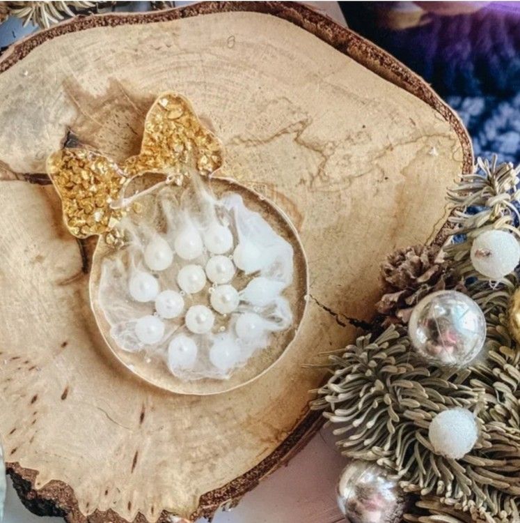 Елочная игрушка Шарик с бантиком - Силиконовый молд, ResinArt — картинка 5