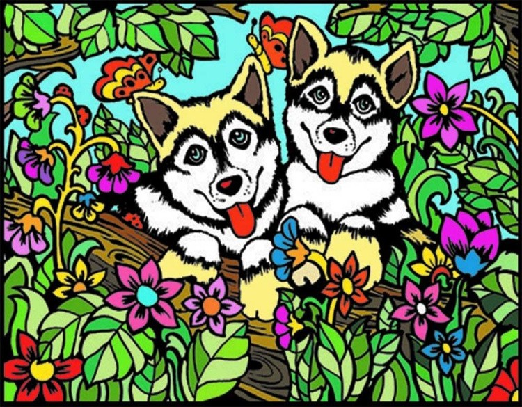 Коробка-раскраска «Собаки» + 10 маркеров — картинка 2