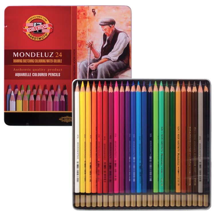 Карандаши цветные акварельные художественные KOH-I-NOOR «Mondeluz», 24 цв. — картинка 2