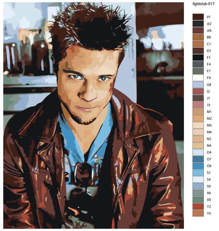 Картина по номерам «Бойцовский клуб: Тайлер Дерден - Брэд Питт 4» — картинка 3