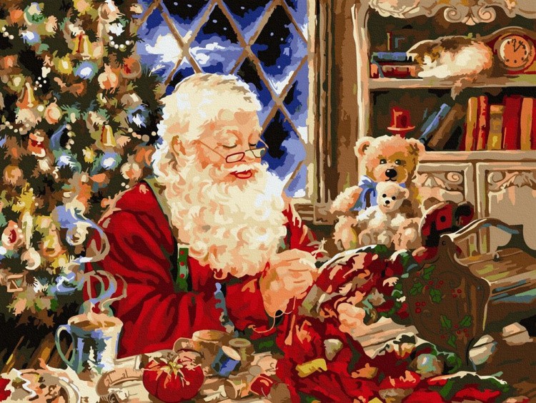 Картина по номерам «Мастерская Санта Клауса»