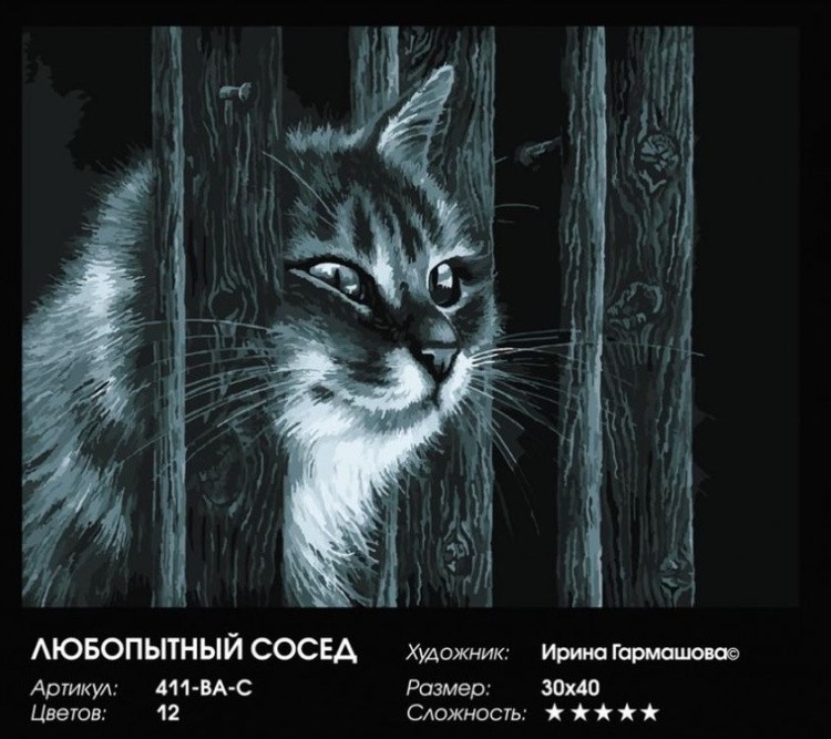 Картина по номерам «Любопытный сосед» — картинка 2