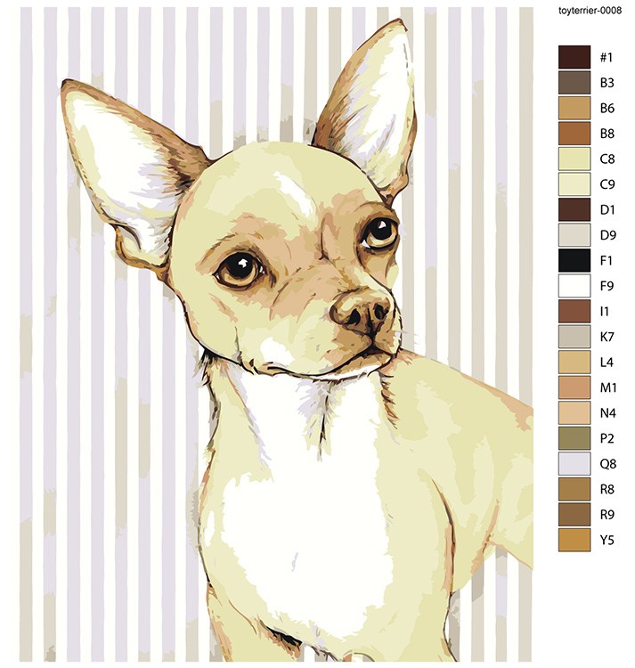 Картина по номерам «Собаки: Той терьер арт рисунок 40x50» — картинка 2