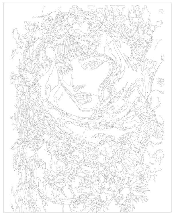 Картина по номерам «Портрет девушки с цветами 2» — картинка 3