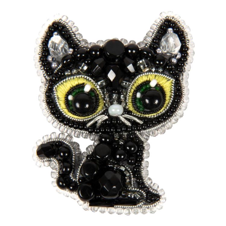 Набор для вышивания «Брошь. Чёрный кот»