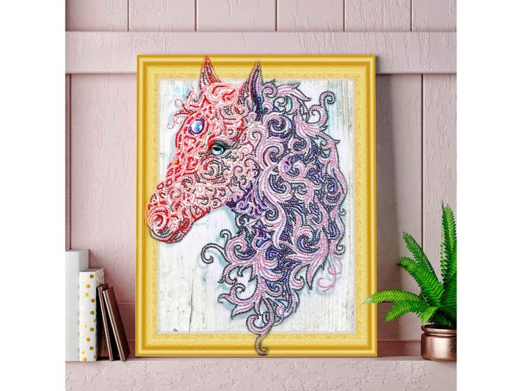 Алмазная вышивка 5D «Лошадь в кружевах» — картинка 3