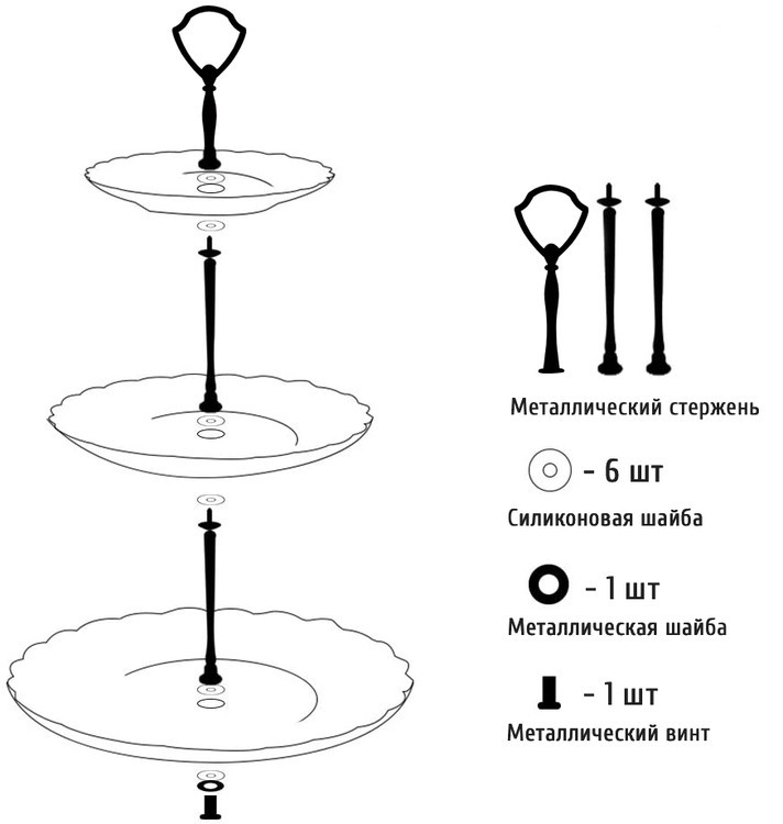 Фурнитура для фруктовницы Герб серебряная — картинка 4
