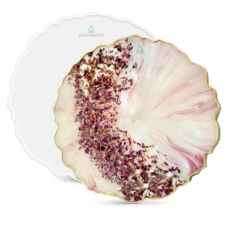 Силиконовый молд Epoxy Master поднос жеода №4, 33х33 см — картинка 2