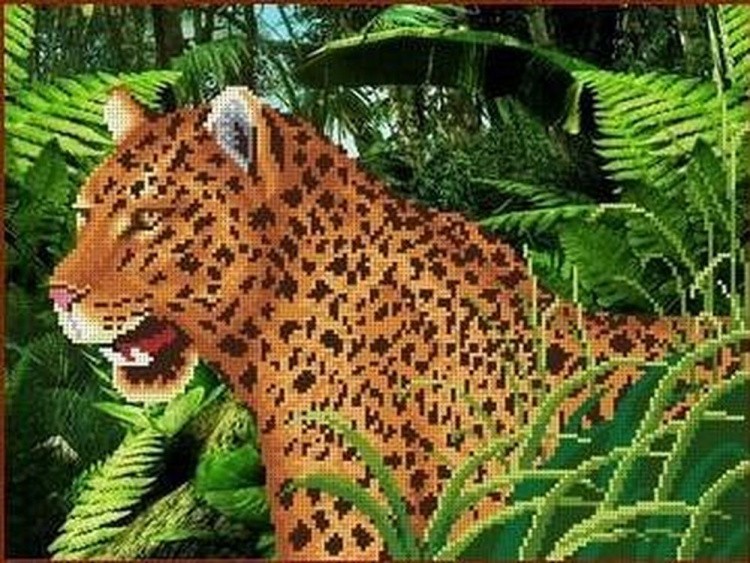 Рисунок на ткани «Леопард»
