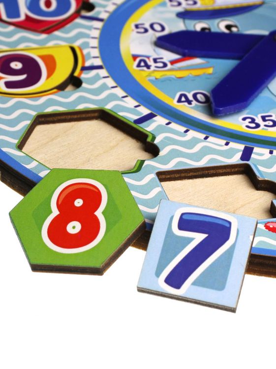 Развивающее пособие из дерева «Часы-вкладыши 2» — картинка 5