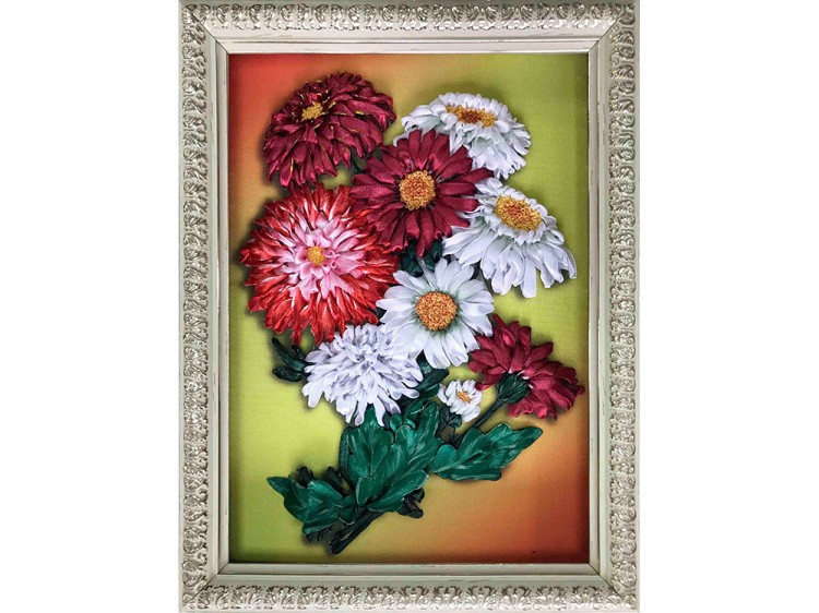 Вышивка лентами «Астры» — картинка 2