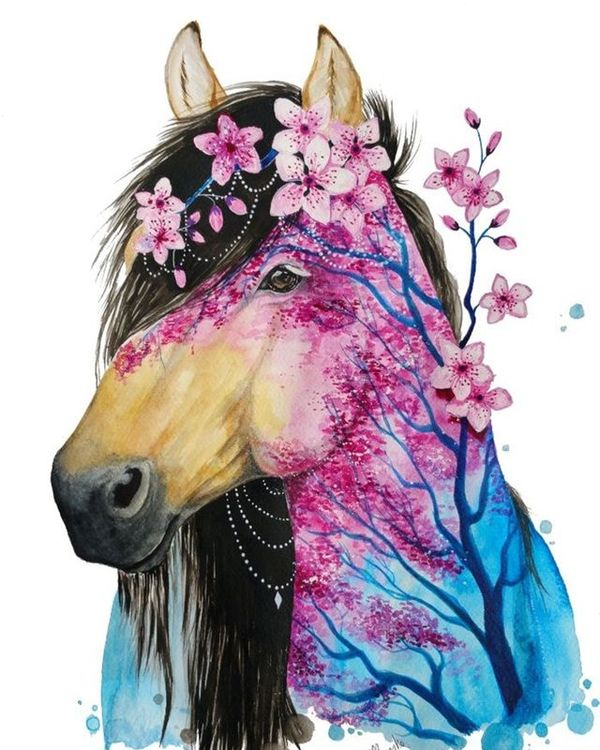 Картина по номерам «Весенняя лошадь»