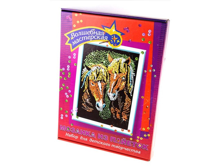Мозаика из пайеток «Лошади» — картинка 2