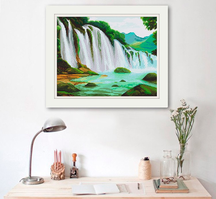 Алмазная вышивка «Горный водопад» — картинка 3