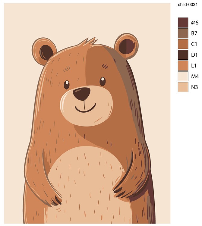 Картина по номерам «Детская, для детей: добрый медведь» — картинка 2