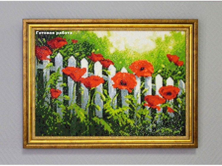 Алмазная вышивка «Садовые маки» — картинка 2