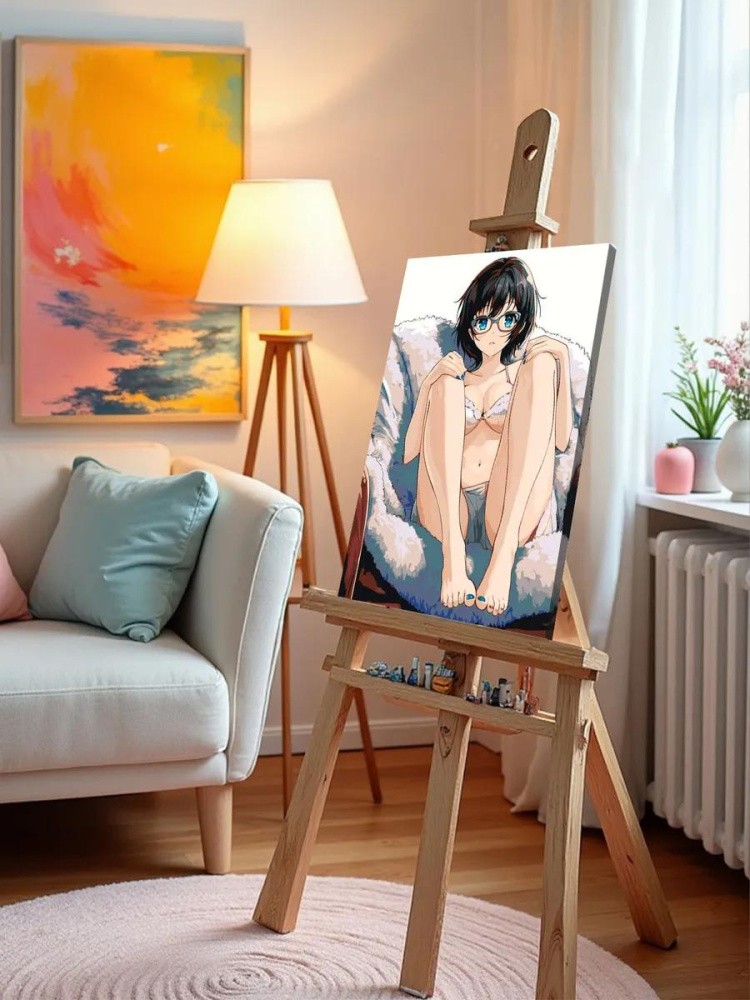 Картина по номерам «Девушка в белье на кресле, аниме 40x50» — картинка 9