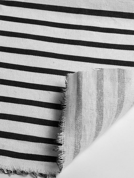 Ткань Лен, 140 г/м², 5 м x 150 см, цвет: белый, синий, принт полоска, TBY — картинка 4