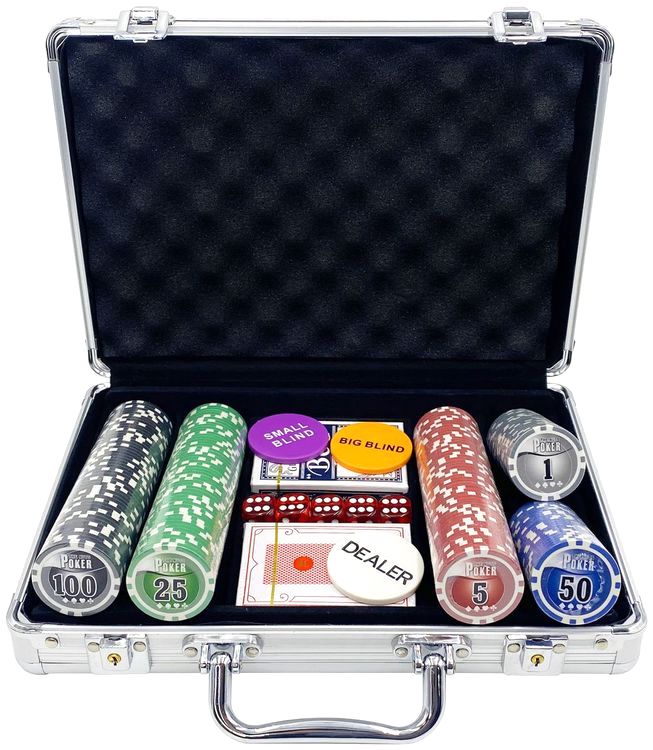 Покерный набор NUTS, 200 фишек, 11,5 г с номиналом в чемодане — картинка 2