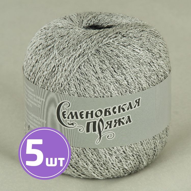 Пряжа Семеновская Snezhana (4433), черный+В2, 5 шт. по 100 г