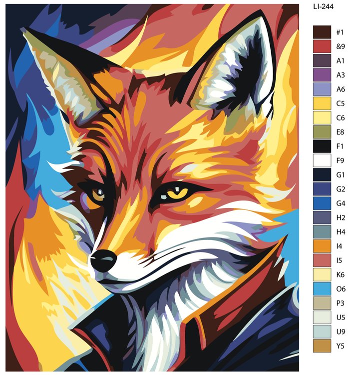 Картина по номерам «Хитрый лис в рубашке» — картинка 2