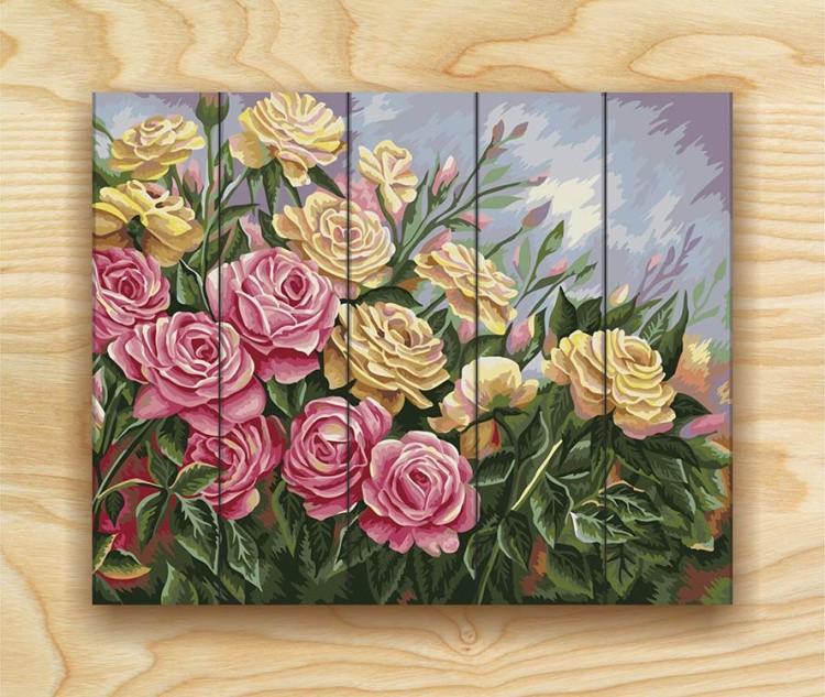 Картина по номерам по дереву Flamingo «Розы. Жанна Когай» — картинка 2