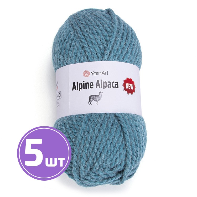 Пряжа YarnArt Alpine Alpaca New (Альпина альпака нью) (1450), темная мгла, 5 шт. по 150 г