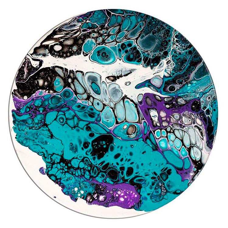 Набор для рисования жидким акрилом Флюид Арт №7 холст 30х30 (2шт.)+часы, Art Blong — картинка 8