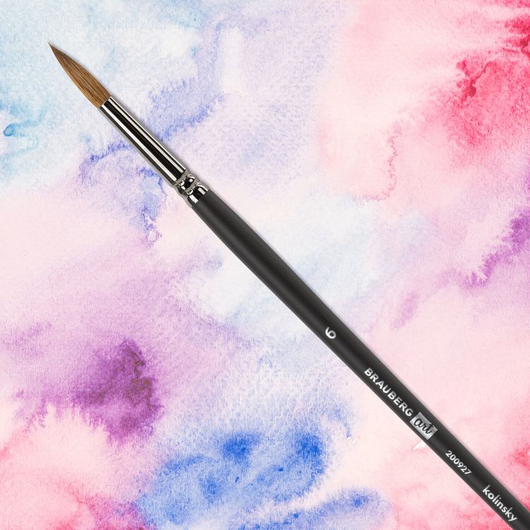 Кисть художественная профессиональная Art Classic, колонок, круглая, № 6, длинная ручка, Brauberg — картинка 5