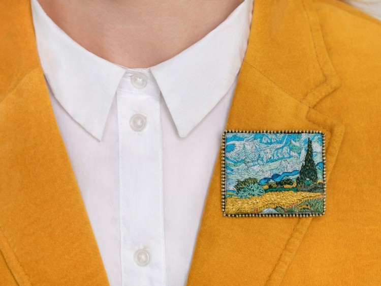 Набор для вышивания «Брошь. Пшеничное поле с кипарисами» — картинка 5