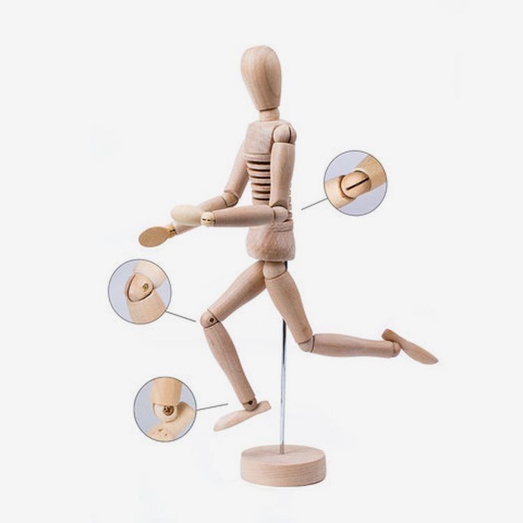 Манекен художественный «Гибкий», мужской, дерево, высота 30 см, BRAUBERG ART CLASSIC — картинка 2