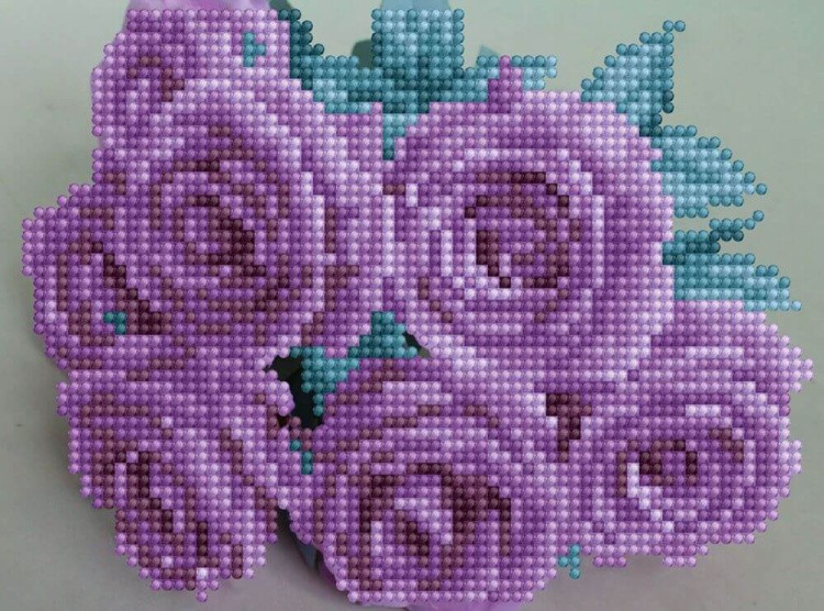 Алмазная вышивка «Фиолетовые розы» — картинка 2