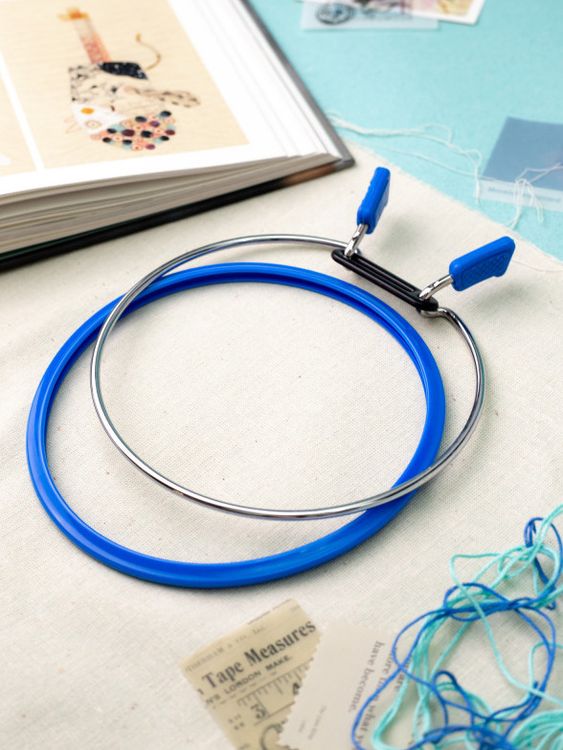 Пяльцы пружинные, диаметр 19,5 см, h-9, цвет: голубой, Nurge — картинка 5