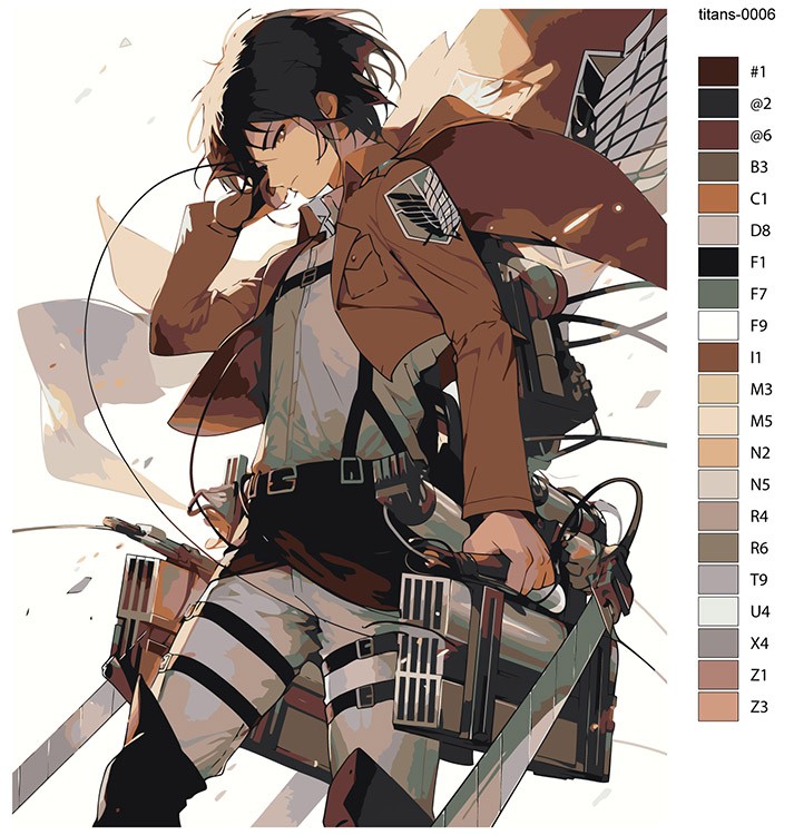 Картина по номерам «Аниме Атака Титанов: Эрен Йегер» — картинка 2