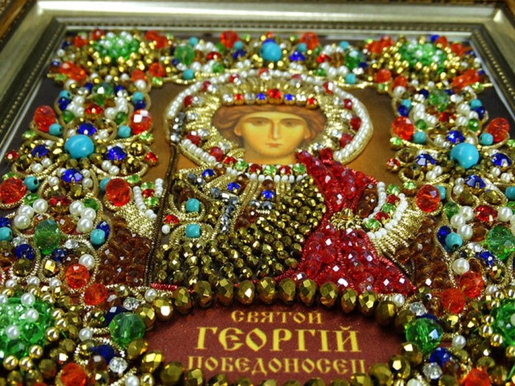 Набор вышивки хрустальными камнями «Георгий Победоносец» — картинка 3