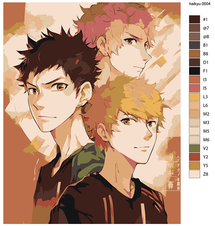 Картина по номерам «Аниме Волейбол Haikyu: Персонажи» — картинка 2