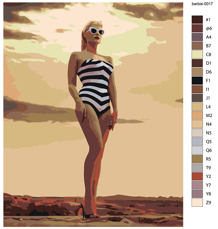 Картина по номерам «Барби: Марго Робби в очках 2» — картинка 2