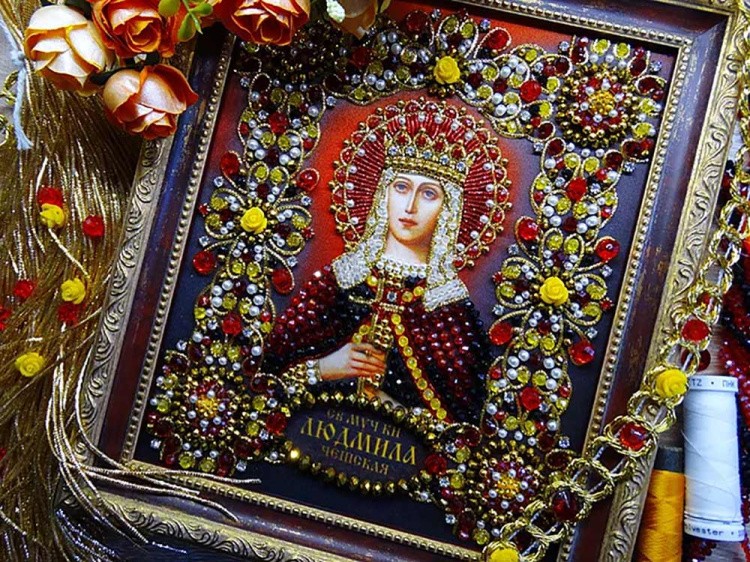 Набор вышивки хрустальными камнями «Святая Людмила» — картинка 6