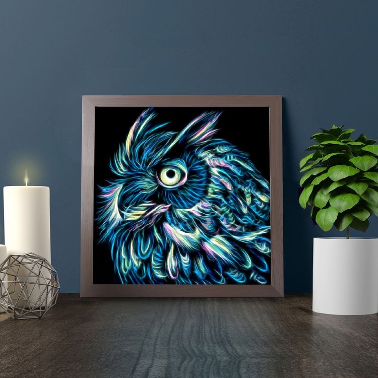 Алмазная вышивка «Неоновый филин» — картинка 2