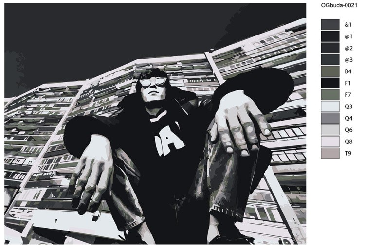 Картина по номерам «OG buda ОГ буда рэпер: панельки 40x50» — картинка 2