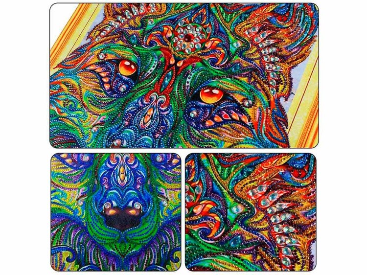 Алмазная вышивка 5D «Зеленый волк» — картинка 3