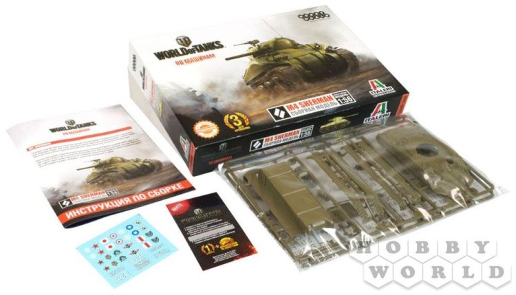 Сборная модель World of Tanks - M4 Sherman, Масштабная модель 1:56 — картинка 8