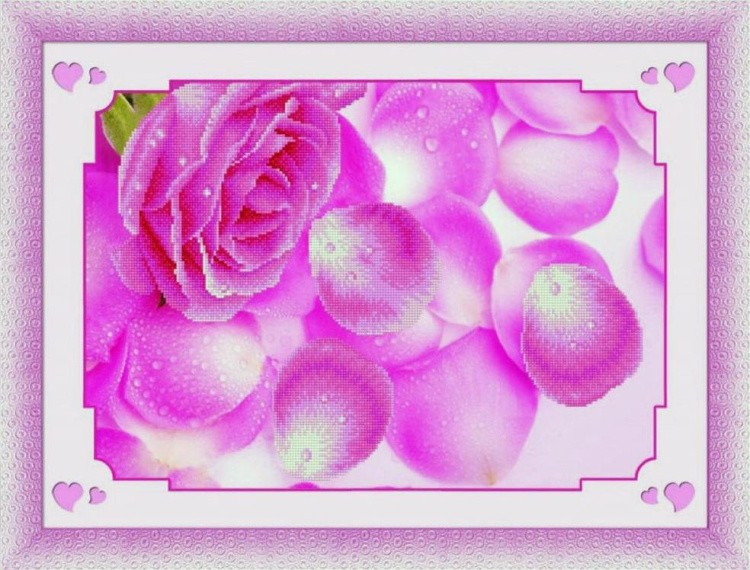Алмазная вышивка «Лепестки роз»