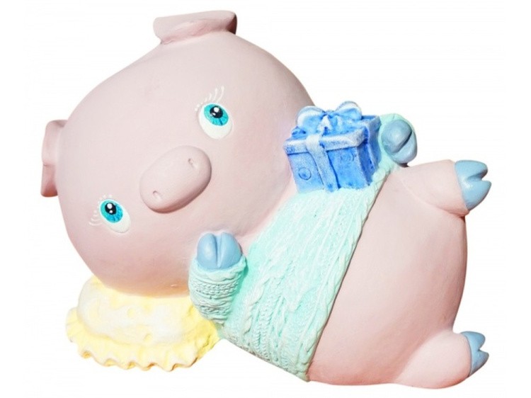 Виниловая копилка-раскраска «Хрюшка на подушке» — картинка 2