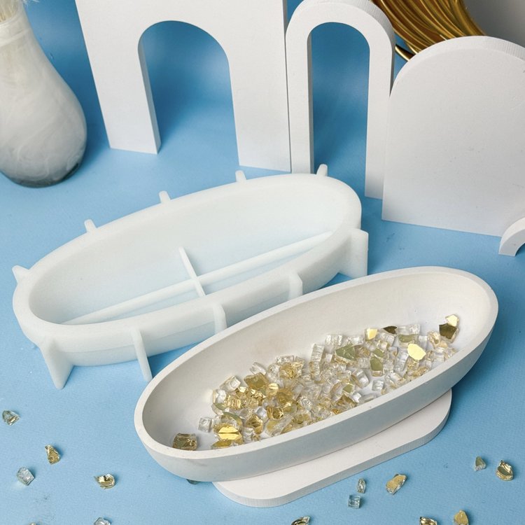 Силиконовый молд - Блюдо/кашпо, 22x10,5см, 1 шт. — картинка 3